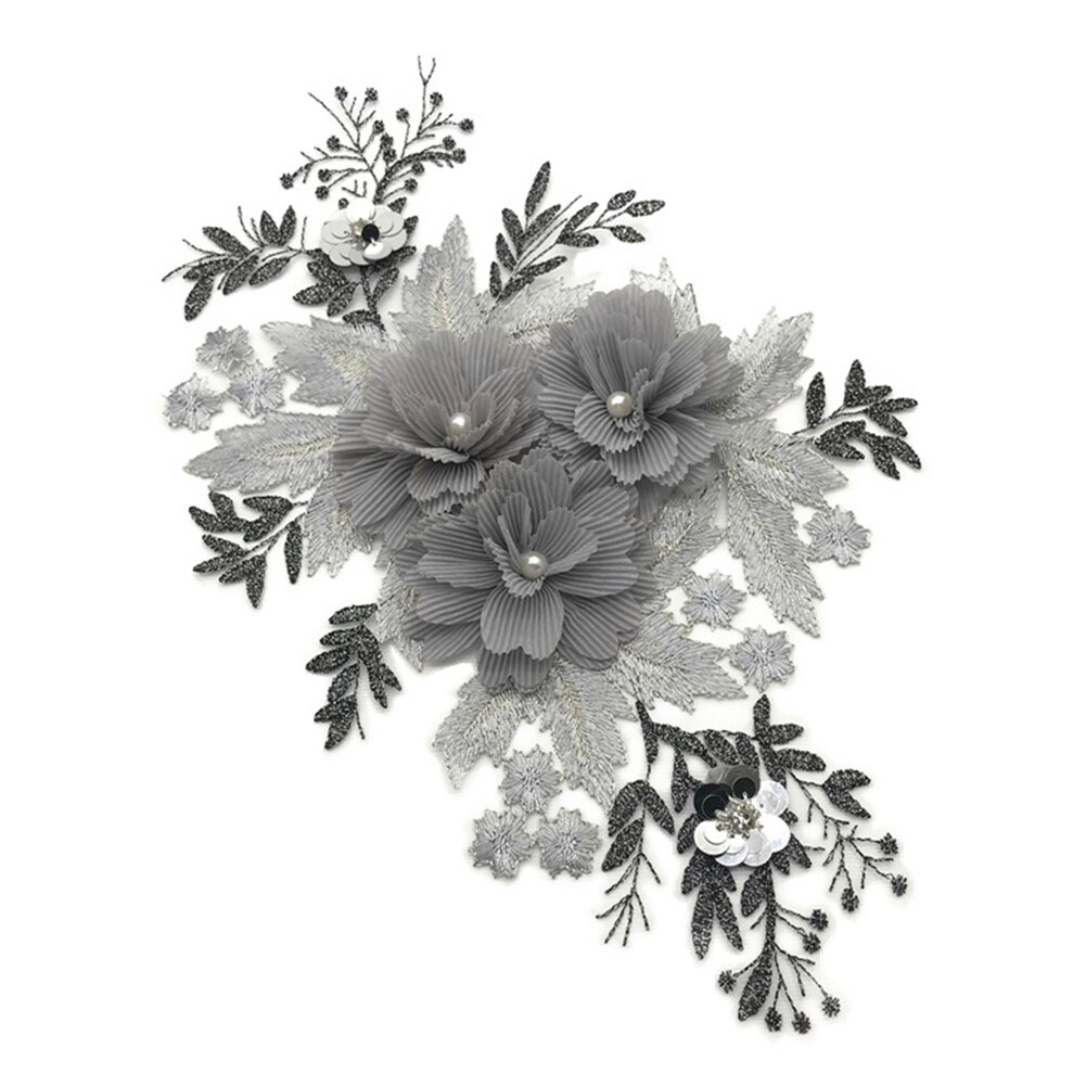 Beaded Flower Lace Embroidery Patch Sticker Clothes T-shirt DIY Sewing Applique Cute Patches On Clothes DIY Accessory