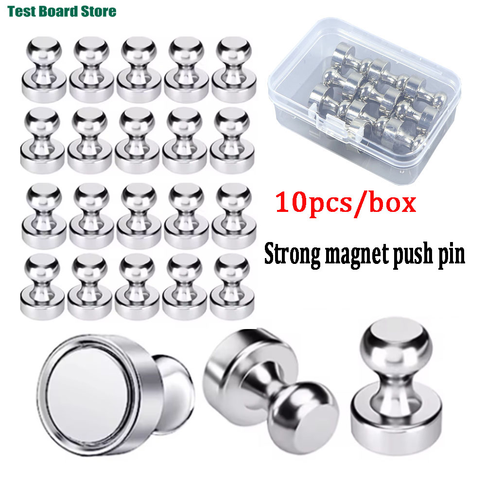 10/20/40/50pcs Strong Push Pin Magnet, Metal Magnet Strong Magnetic Pin Refrigerator Whiteboard Magnetic Pin Office Supplies