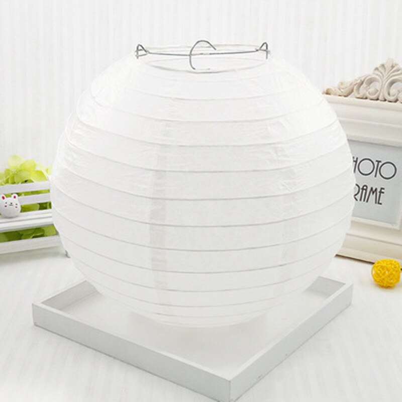 10 stücke Hochzeit Dekoration Weiß Runde Chinesische Laterne Geburtstag Dekoration Lieferungen Papier Lampe Laternen Party Decor