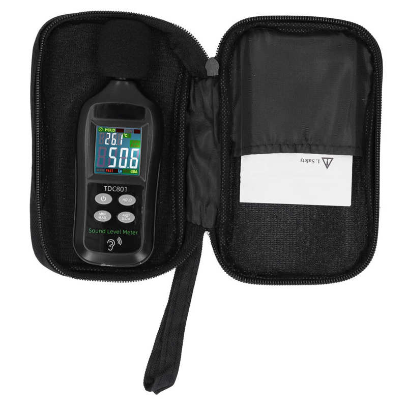TDC801 Noise Decibel Tester LCD Display Digital Sound Level Meter Monitor 35dB-135dB Noise Tester