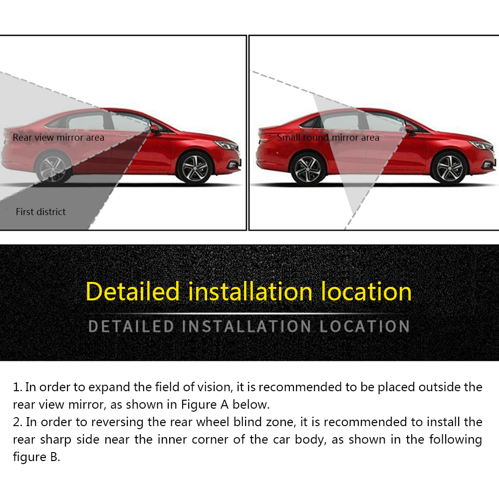 360 grados pulsador giratorio espejo retrovisor redondo retrovisor reverso asistencia convexa espejo de punto ciego accesorios de automóvil