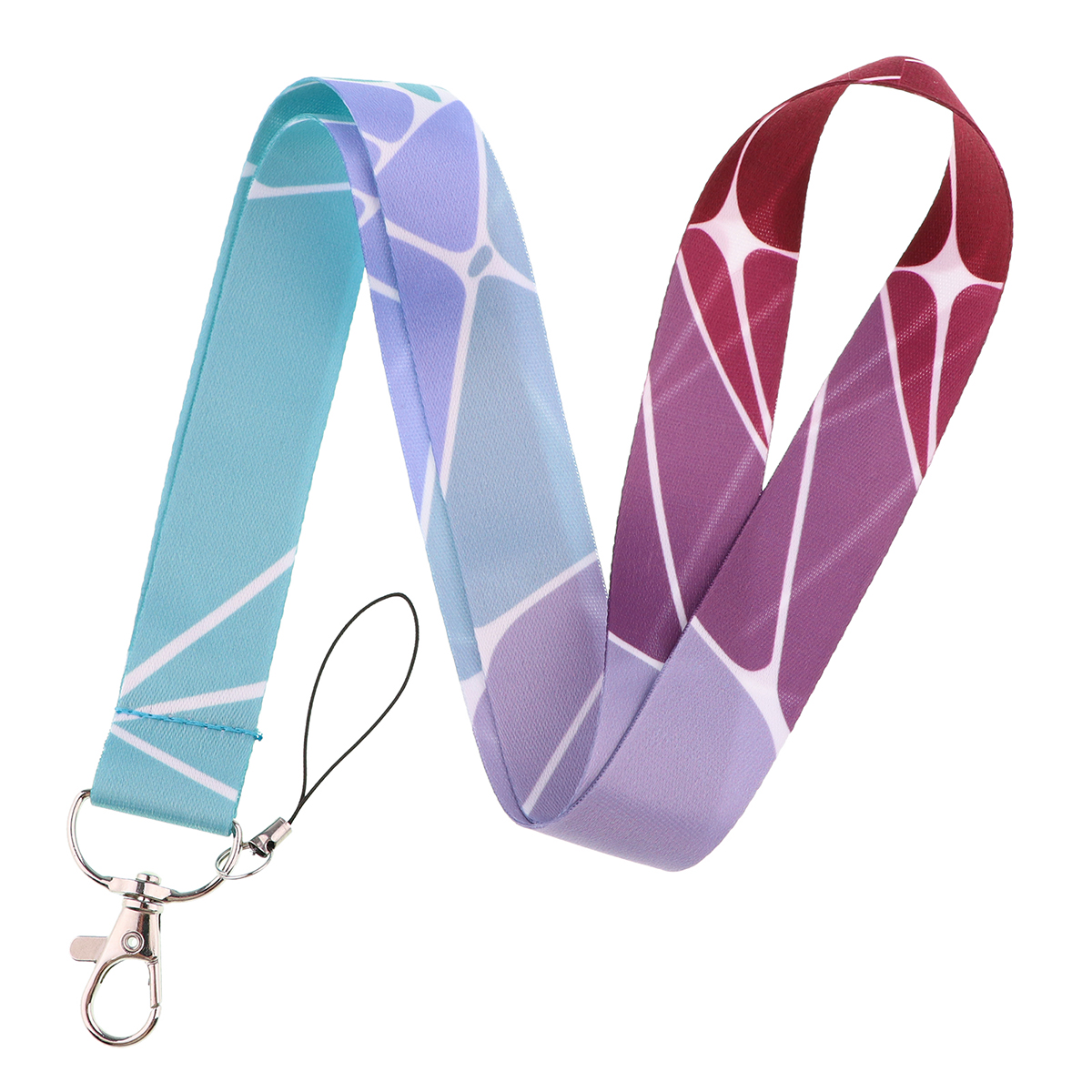 Ransitute R2809 DIY patrón minimalista Patchwork titular de la tarjeta de identificación titular de la tarjeta de autobús cordón de la tarjeta del personal para llaves teléfono DIY cuerda para colgar: violet