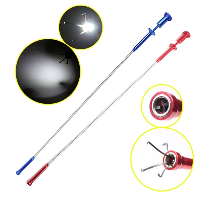 Claw Magnetic Pick-up Tool 4 Claws with Bright LED Light Flexible Spring Magnet Grab Grabber Fingers Prongs Pick Up Tool /qq-cy
