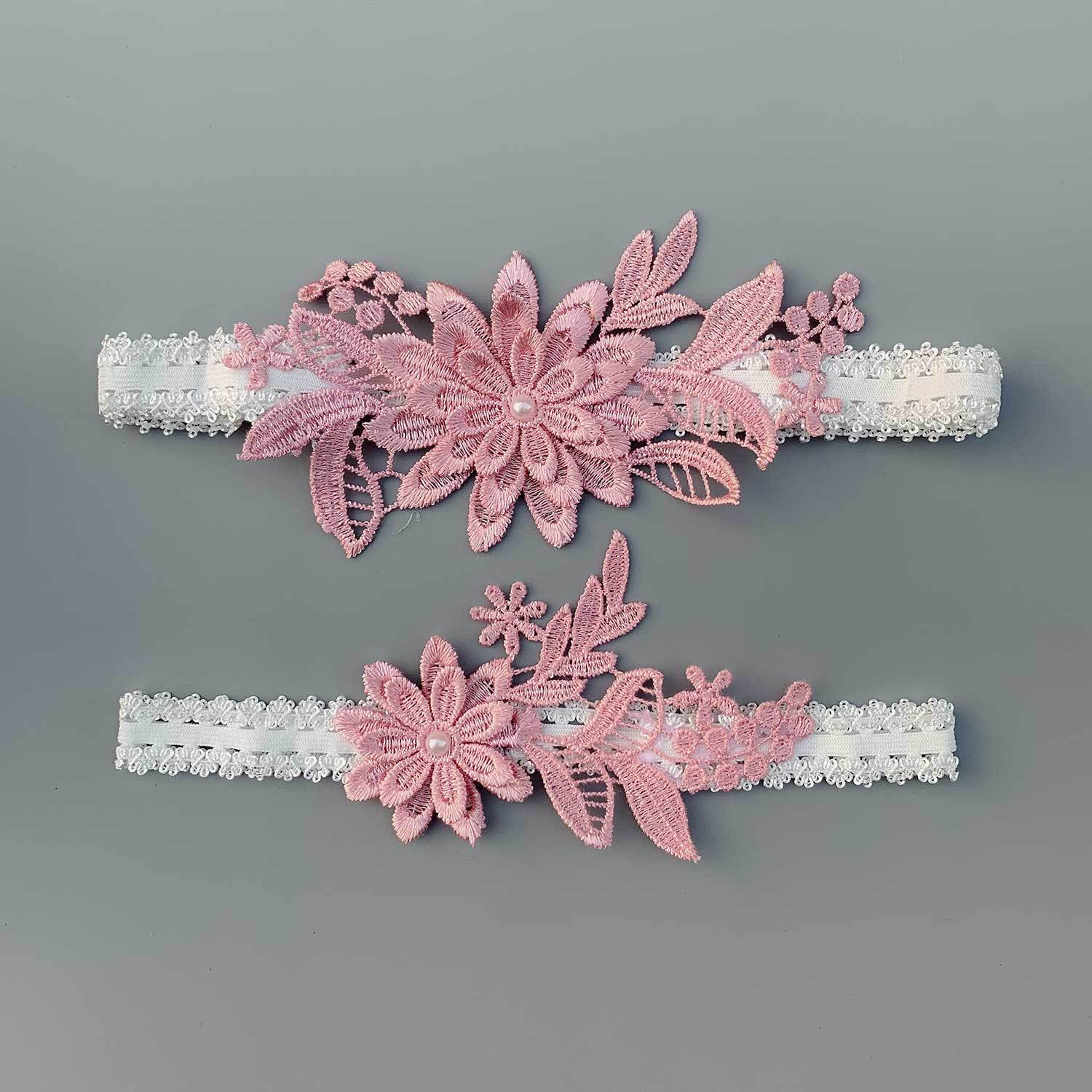 Wedding Elastic Garter Flower Pearl Sexy Garters Women Bride Thigh Ring Bridal Lace Leg Ring Many Colors