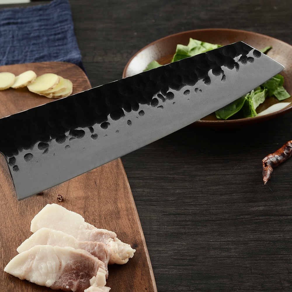 Zinzuo japansk smedet køkkenkniv kirisuke håndlavet skive kokkeknive høj kulstof skarpe klinge træ håndtag værktøj