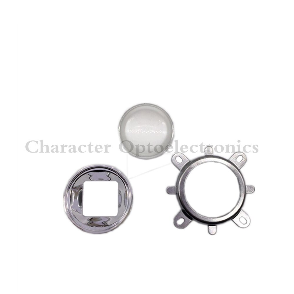 60-80 Degree 1 Set of 30W 50W 100W LED 44mm Lens + Reflector Collimator + Fixed Bracket 3mm Thickness Bottom
