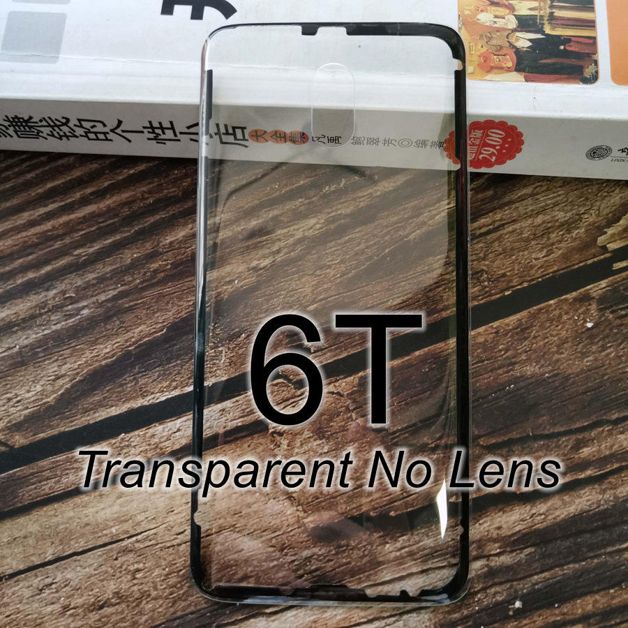 Transparant Clear Back Glass Cover Voor Oneplus 6 6 T Terug Batterij Cover Rear Behuizing Deur Glazen Case Vervanging Voor oneplus 6 T: 6T-Transparent