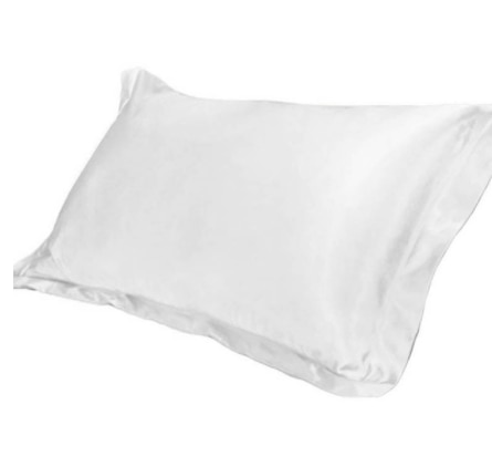 1pc ren emulering silke satin pudebetræk enkelt pudebetræk flerfarvet 48*74cm: Hvid