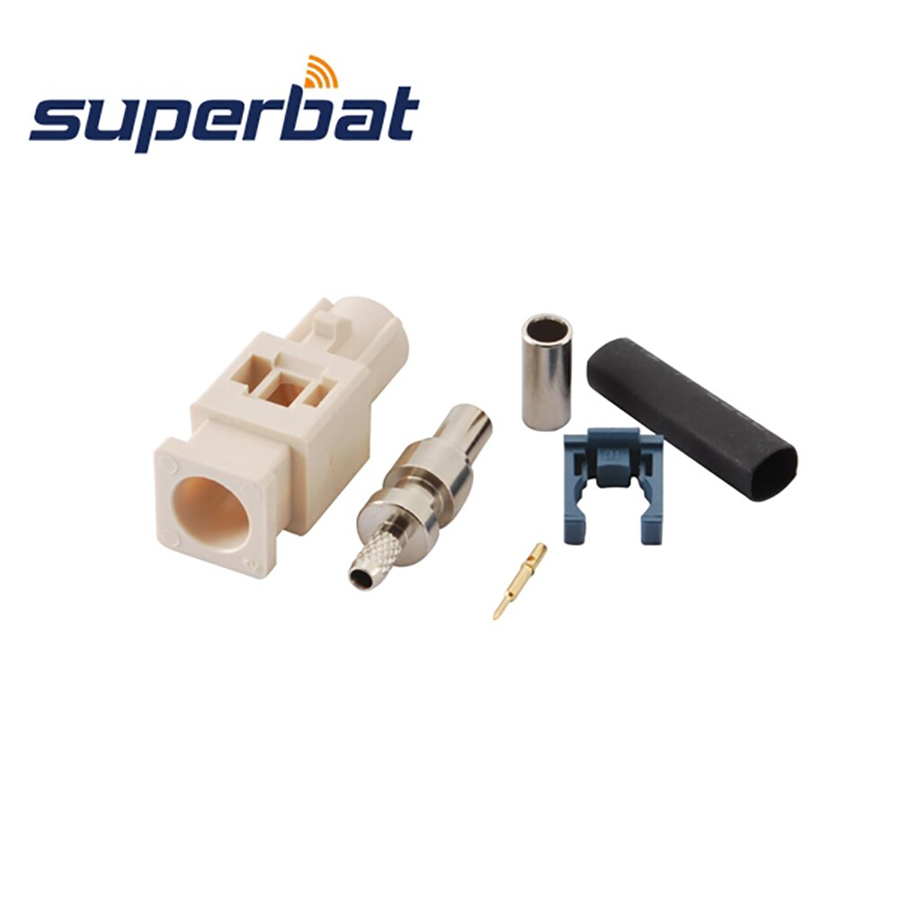 Superbat-conector macho de crimpado Fakra, 10 piezas, aplicable a Radio con suministro Phantom, versión larga para Cable RG316, RG174, LMR100