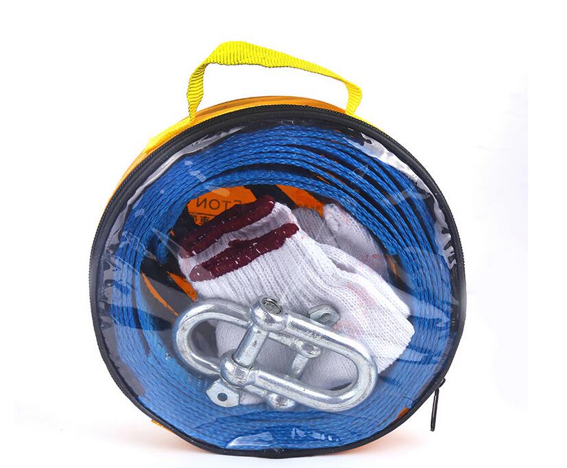Super 5 M 8 Tons Sleepkabel Sleepkabel Sleepkabel met Haken voor Zware Auto Emergency sturen Handschoenen