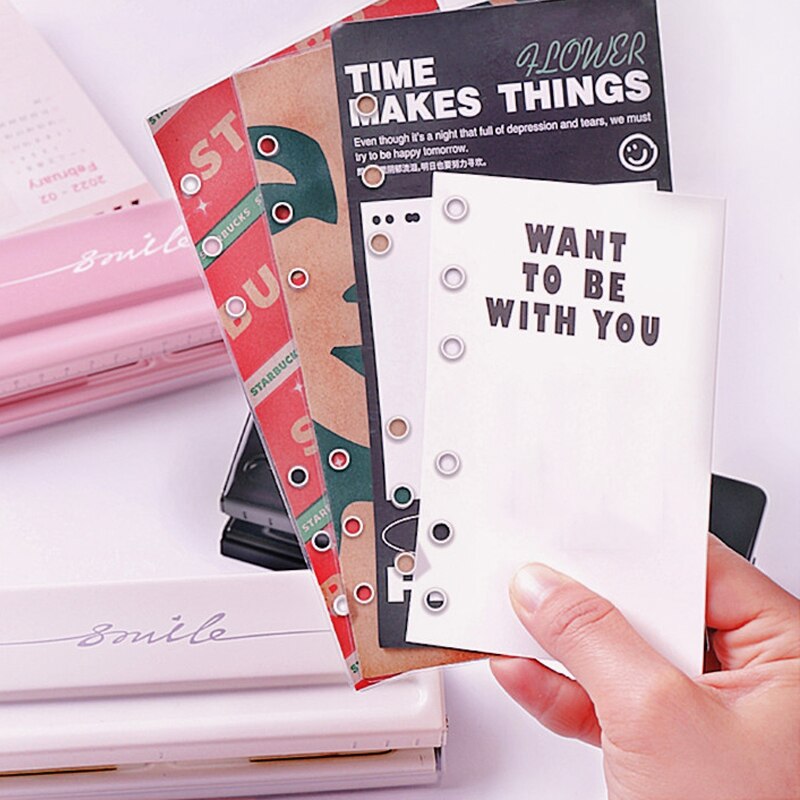 6 Hole Punch Loose-Leaf Standard Puncher Paper Adjustable Stapler Home Office Binding Supplies Student Stationery Equipment