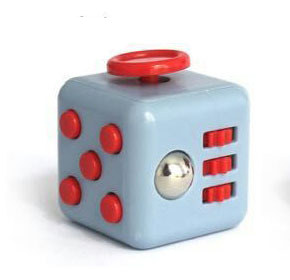 Decompression Dice Decompression Ring Cube Relieves Stress and Anxiety Cube for Children and Adults: Red gray