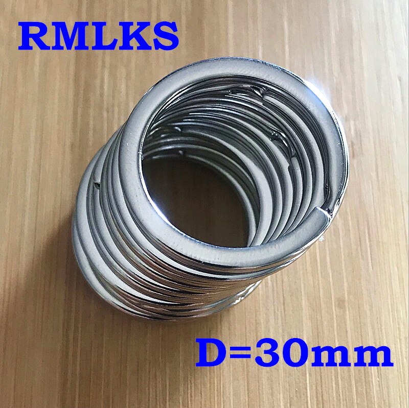 10 st/lot nyckelring metall silver nickel split nyckelring nyckelring 15mm 25mm 28mm 30mm 35 kontakter rostfritt stål