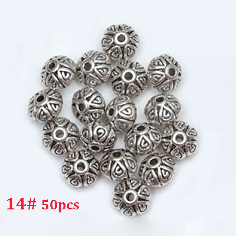 19 stili Misti Vintage Tibetano Perline In Argento per Monili Che Fanno Del Braccialetto FAI DA TE Catenacci Ganci Pendente Pendenti E Ciondoli: 14