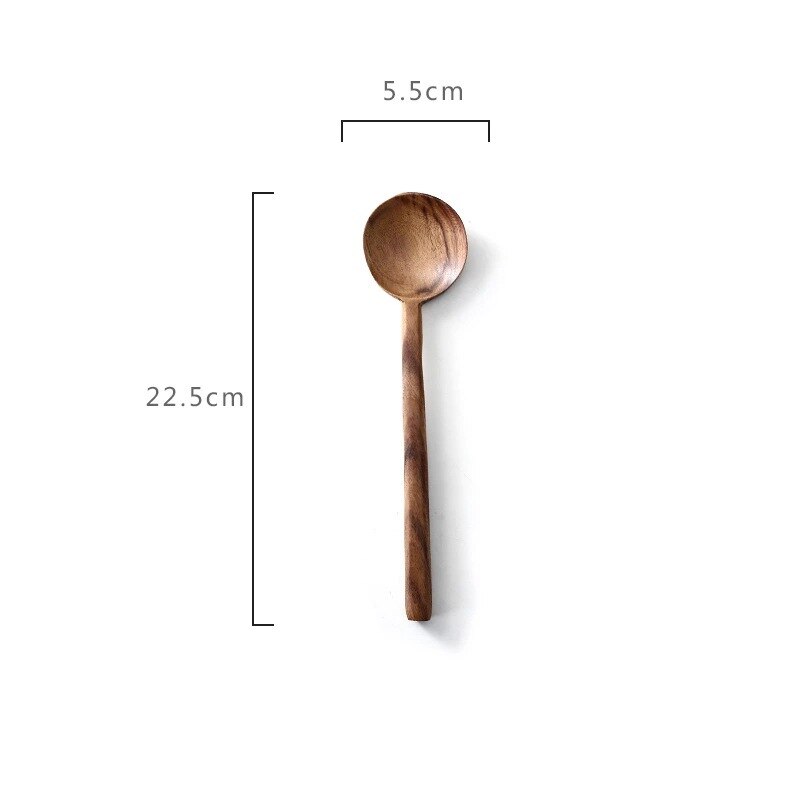 Wooden Spoon Long Handle Non-stick Pan Big Soup Spoon Spatula Cooking Utensils Resuable Tablewares Kitchen Cooking Tools..: C