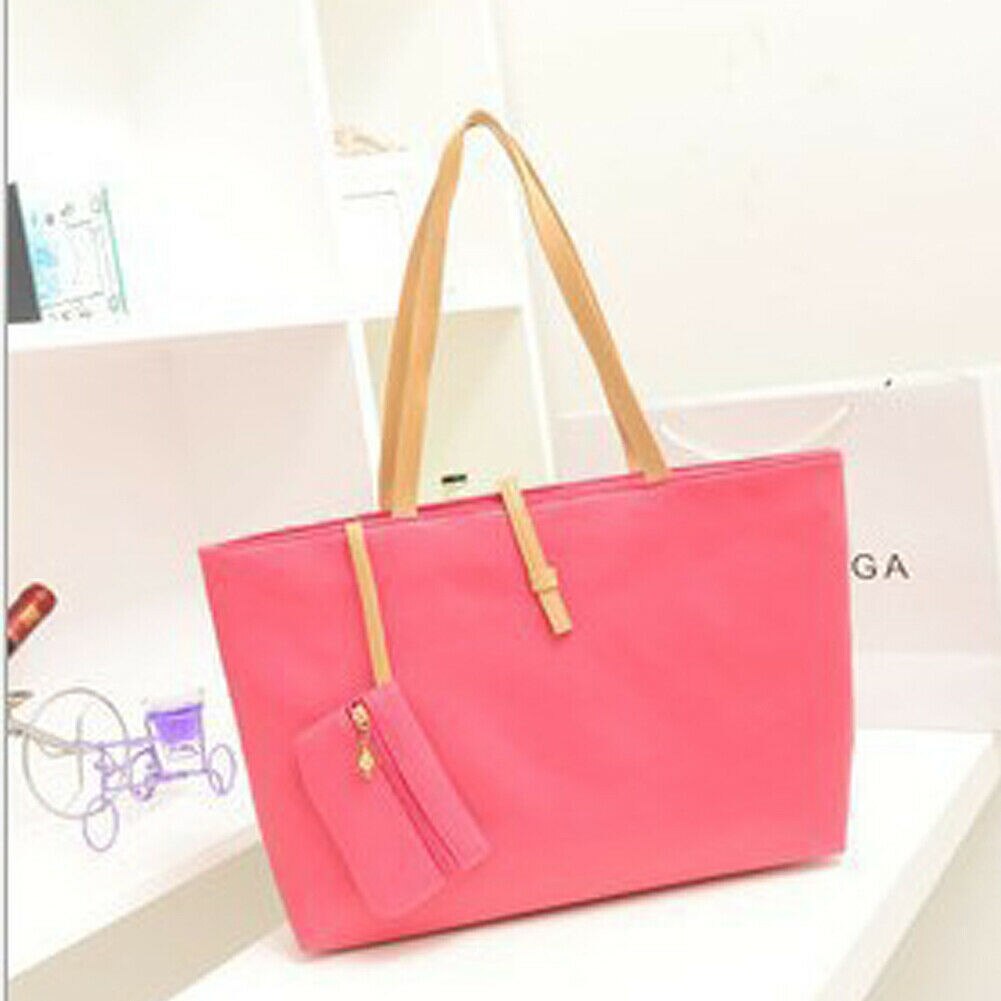 Frauen Handtasche Faux Leder Bote Einkaufen Tasche Handtasche Dame Schulter Tasche Totes Geldbeutel: Rosa