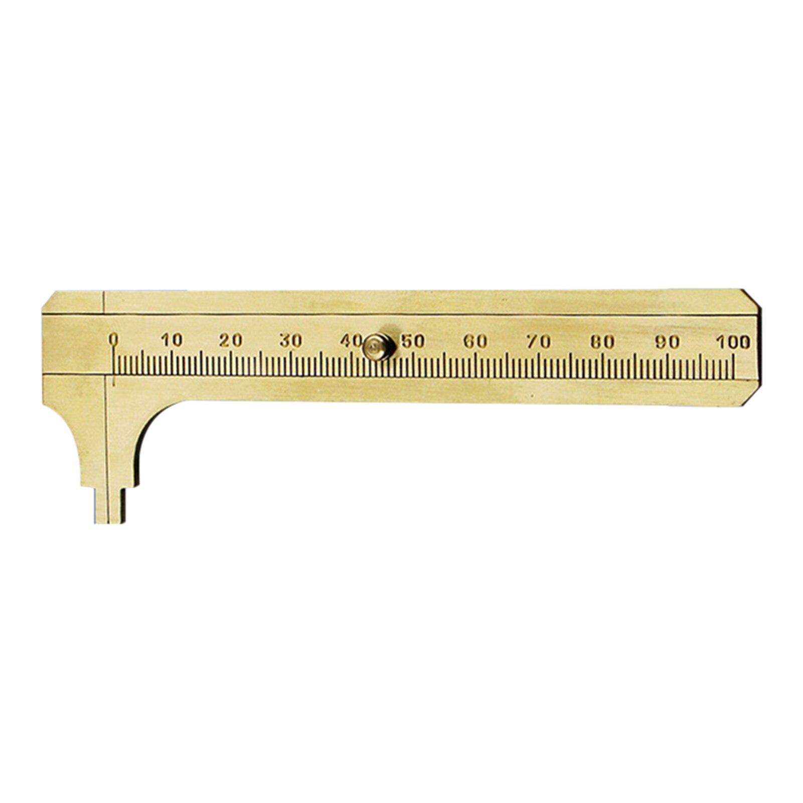 Mini Brass Scale 80/100mm Sliding Gauge Vernier Caliper Ruler Pocket Measuring Tool FAS6