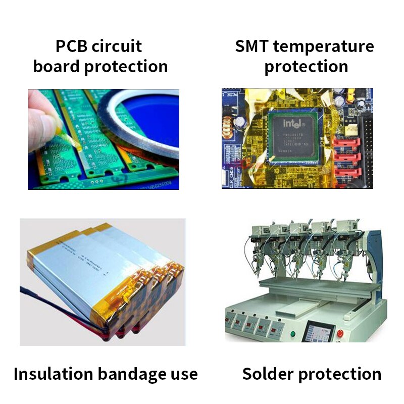 UniPlus 10mm Brown High Temperature Resistant for Kapton Tape Golden Finger Adhesive Sticker 33m Long Electronic Polyimide Tapes