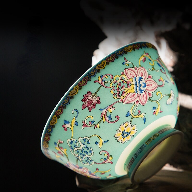 Jingdezhen enamel ceramic bowl Palace luxury bone china noodle bowl Chinese style salad bowl Ceramic tableware