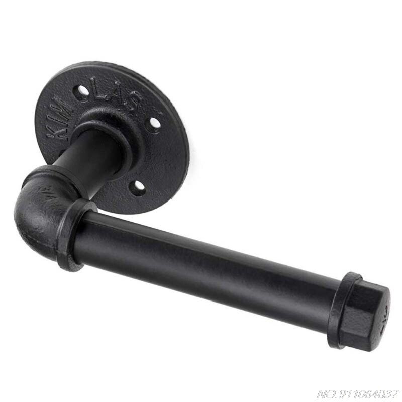 Rustic Industrial Pipe Toilet Paper Holder Heavy Duty Industrial Pipe Style Tissue Roll Rack Vintage Wall Mounted Kit N25 20