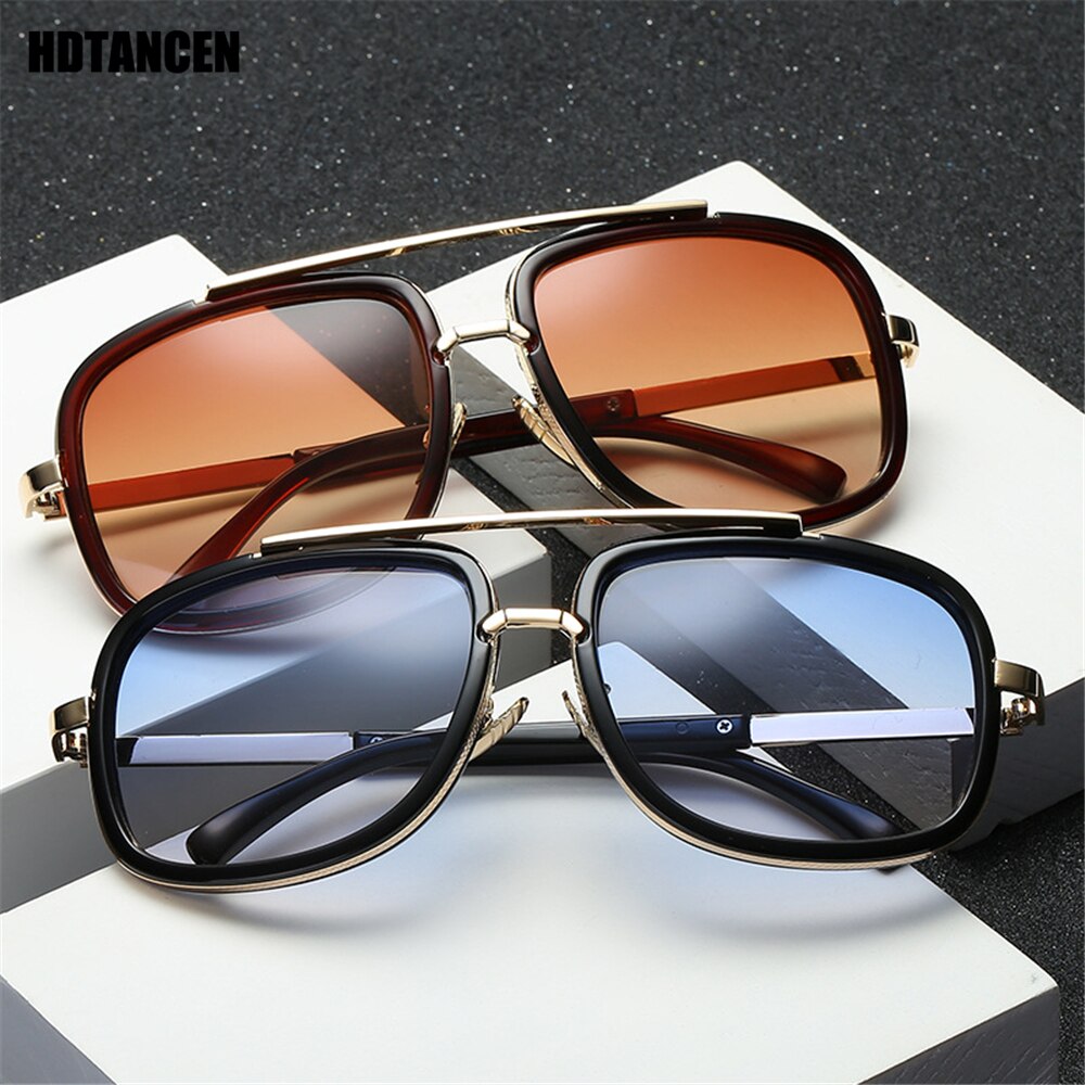 HDTANCEN Big Frame Sunglasses Men Square Glasses for Women Retro Sun Glasses Vintage