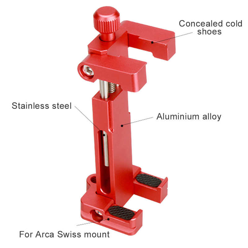 Ulanzi ST-03 Metalen Telefoon Houder Statief Mount Met Koud Shoe Mount 3 Kleur Voor Arca Swiss Quick Release Plaat Voor IPhone8/7 Plus