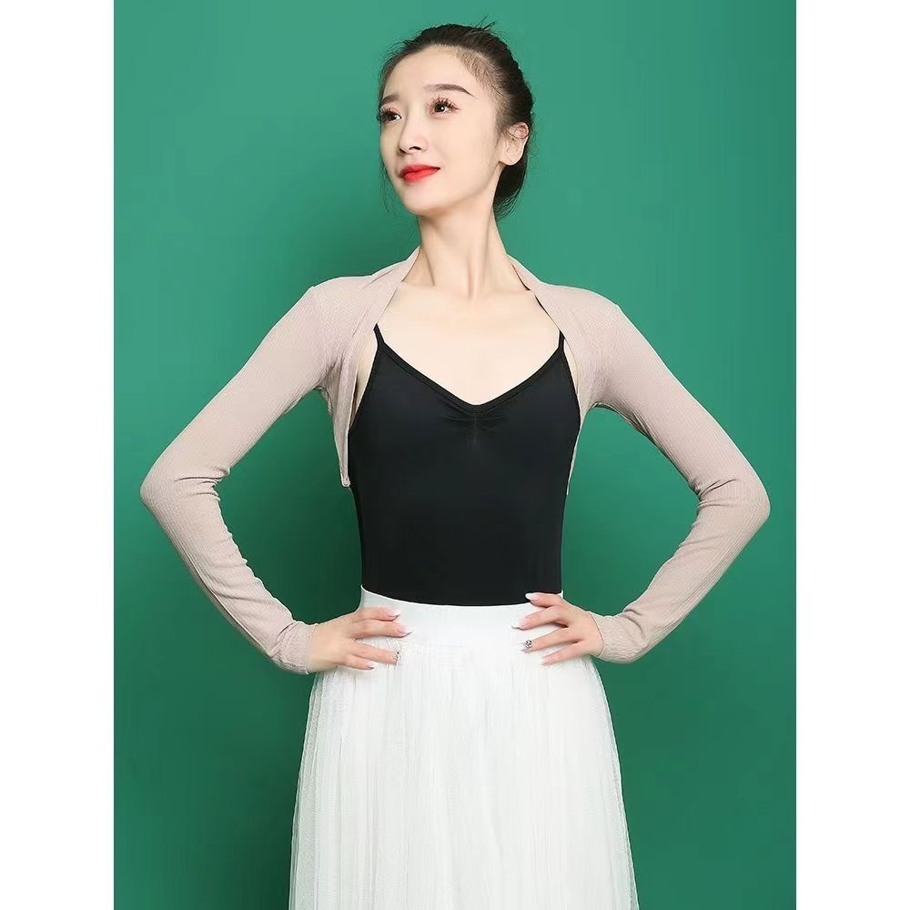 Ballet Tops Long Sleeve Dance Shawl Athletics Practise Training Wrap Coat Woman Shirt Black Adults Dance Costumes