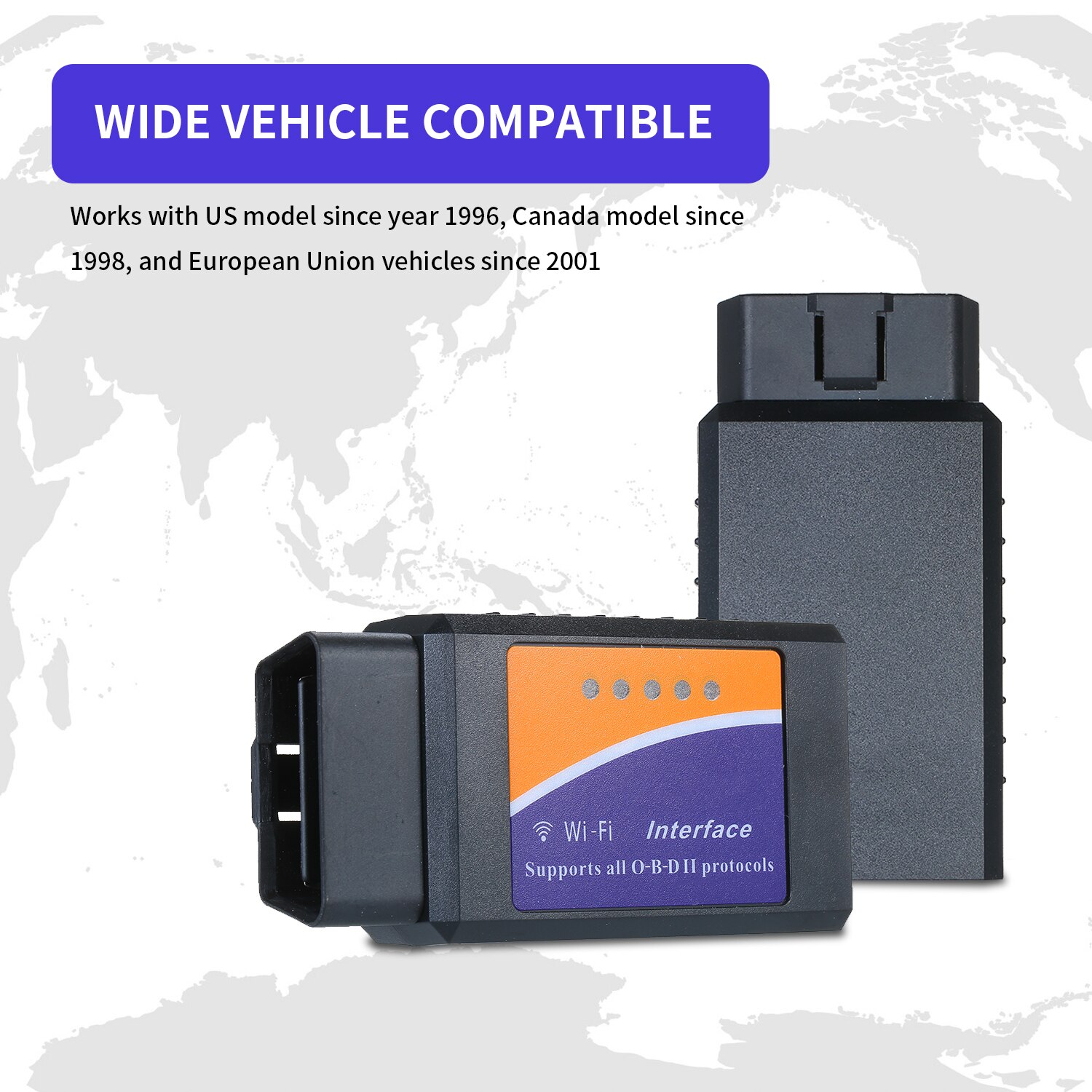 Car WIFI O-B-D2 O-B-D-II Scan Tool Code Reader Scanner Adapter Check Engine Light DiagnosticTool Compatible with iOS and Android