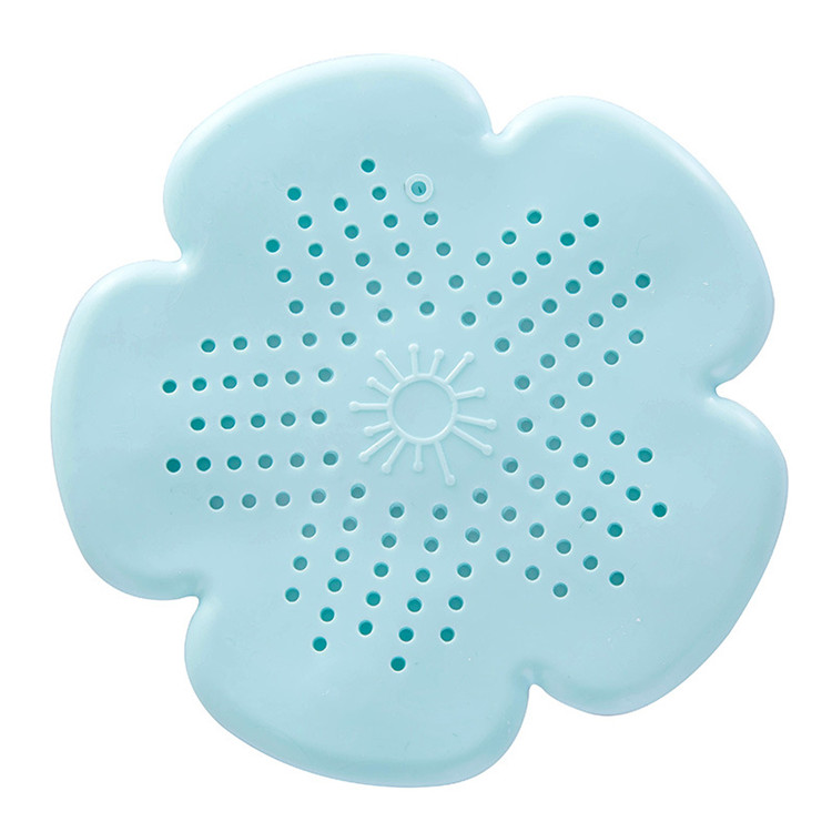 4 farver kloakafløbssil køkkenvask filter pvc afløb hårfanger dække bad køkkenudstyr tilbehør: Himmelblå