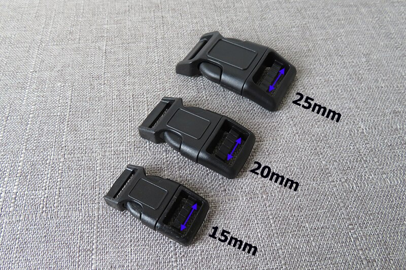 20 stuks/pak plastic zijsluiting voor tas, hondenhalsband, paracord armband, tas, rugzakband, band, 15mm 20mm 25mm accessoire: Binnendiameter 25mm