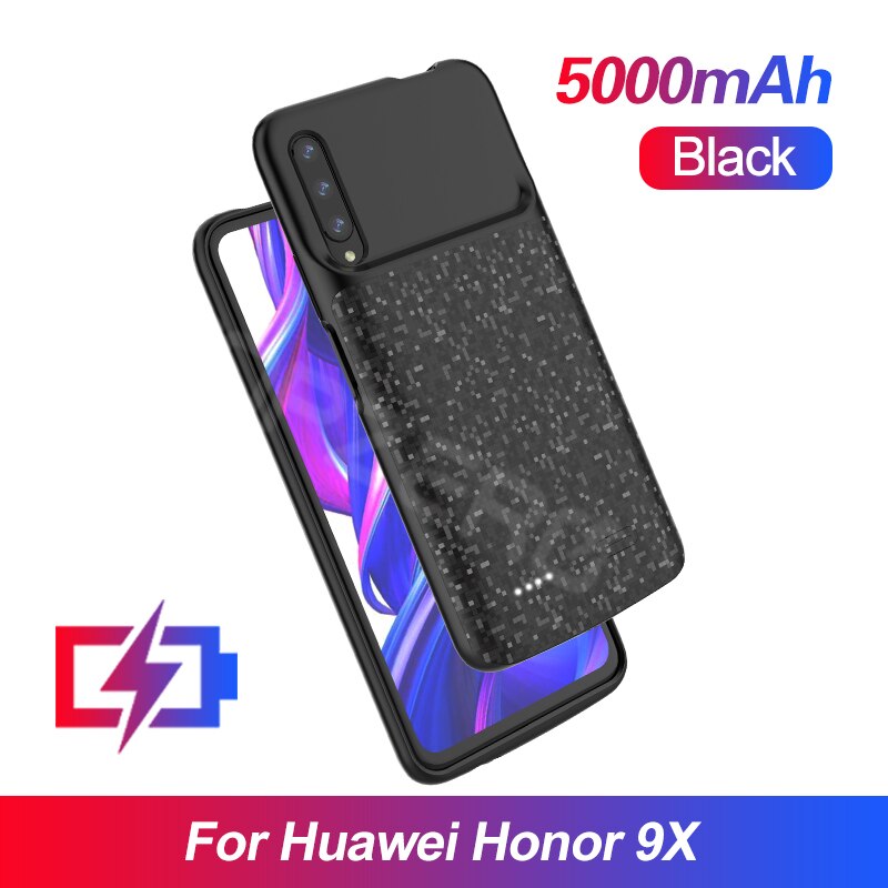 Funda de batería para cargador inalámbrico, funda trasera de 4700mAh para Huawei Mate 20 Pro Nova 3i 4e para Huawei Honor 8 8X 9X Pro 10: For Honor 9X