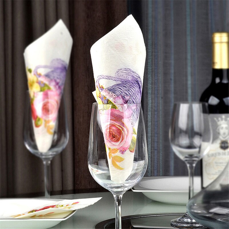 20 Stks/zak Rose Thee Servetten Patroon Decoupage Servet Papieren Tissue Voor Xmas Wedding Decor Party Tafel Levert
