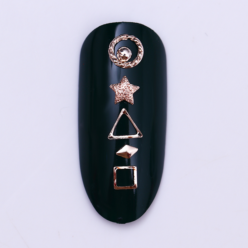 Geometrie Nagel Nieten Niet Rose Gold Quadrat Sterne gemischt Nagel Kunst 3D Dekoration in Rad Nagel Kunst Zubehör Werkzeug