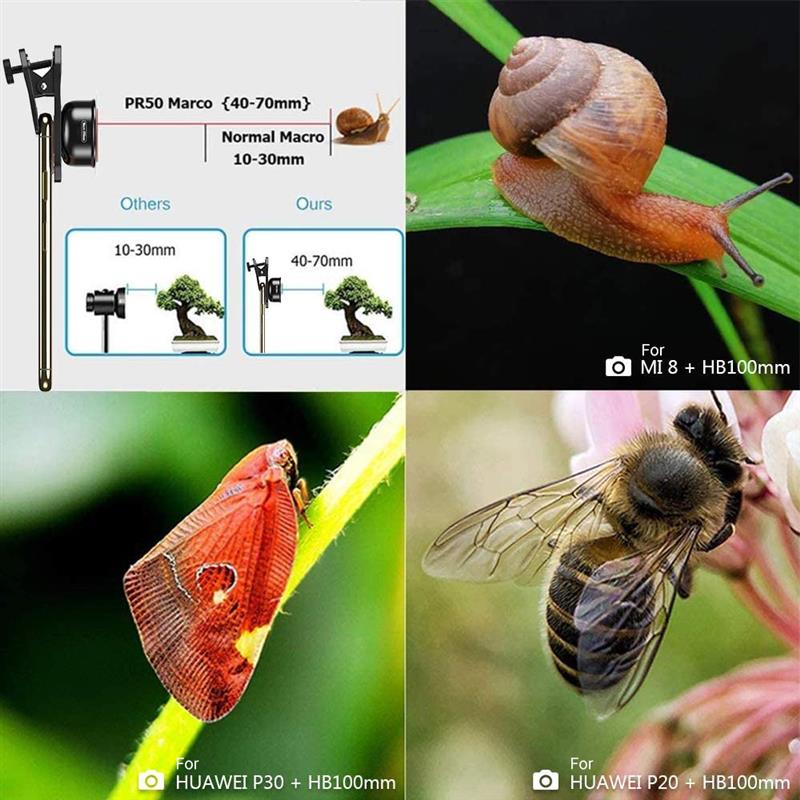 APEXEL 100mm Super Macro Mobile Phone Camera Lens 4K HD Camcorder Zoom Lenses for iPhone Samsung Smartphone