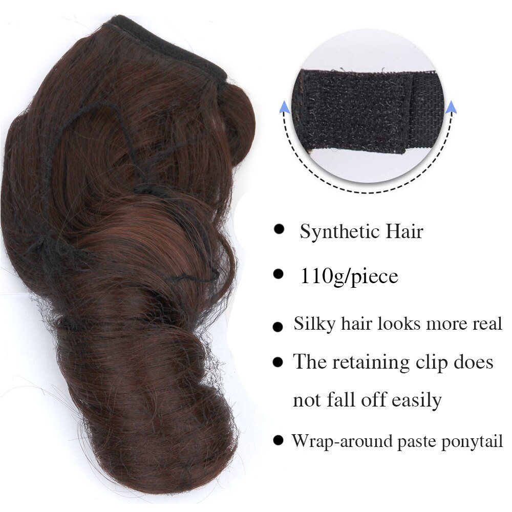Lange Golvende Wrap Paardenstaart Hair 24 Inch Synthetisch Clip In Haarstukken Binding Paardenstaart Extensions Voor Vrouwen Meisjes