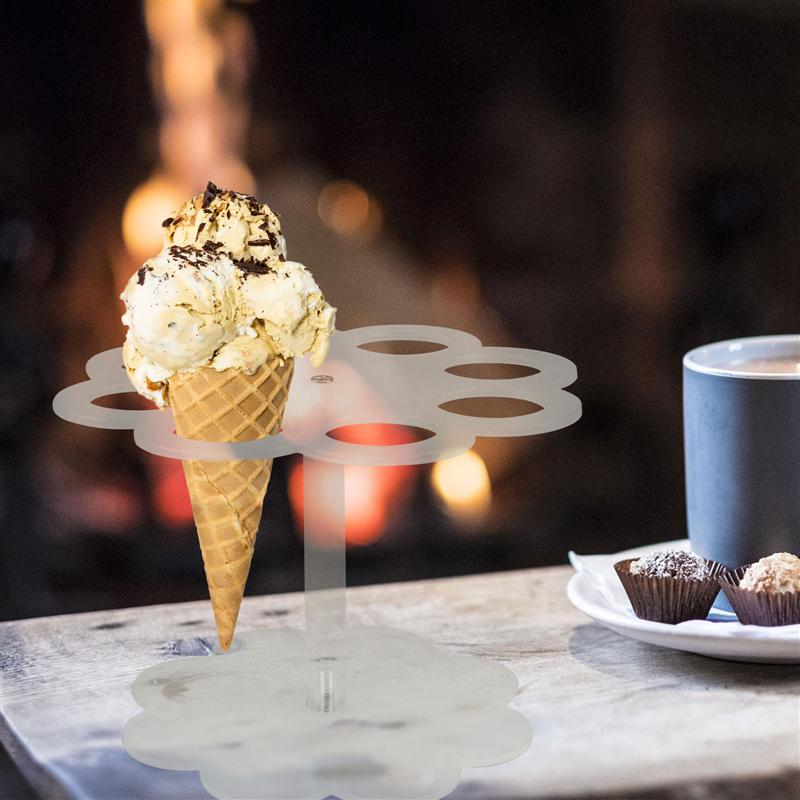 1Pc Ice Cream Cone Rack Crispy Cone Rack Ice Cream Display Holder (Transparent)