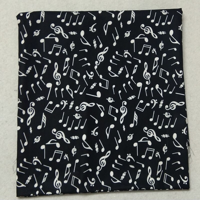 Notas musicales para Navidad, paquete de tela de algodón estampado, tamaño pequeño, 25x24cm, negro y blanco, 4 Uds.