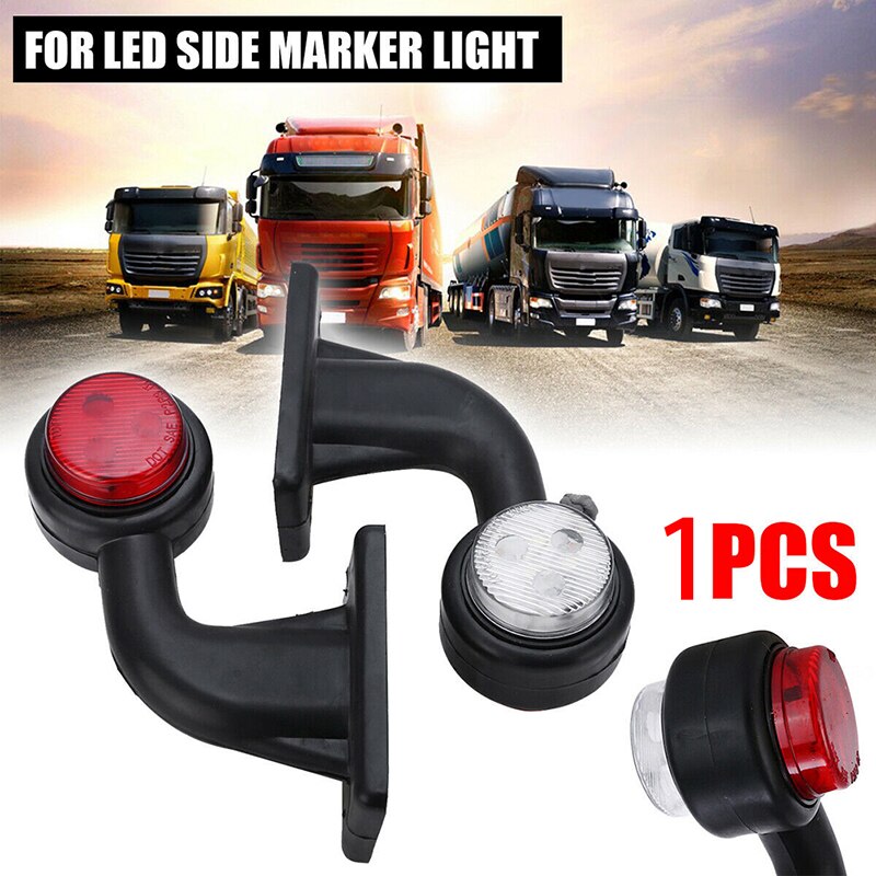 1Pcs 3.5W LED Side Marker Indicator Light Lamp Side Marked Lamp For Truck Lorry Van Trailer Tractor 10-30V Red/White Lights