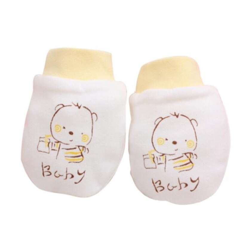 Schattige winterhandschoenen warme baby kinderen stretch mesh effen kinder jongens meisjes handschoenen vinger warme handschoenen  p5: Geel