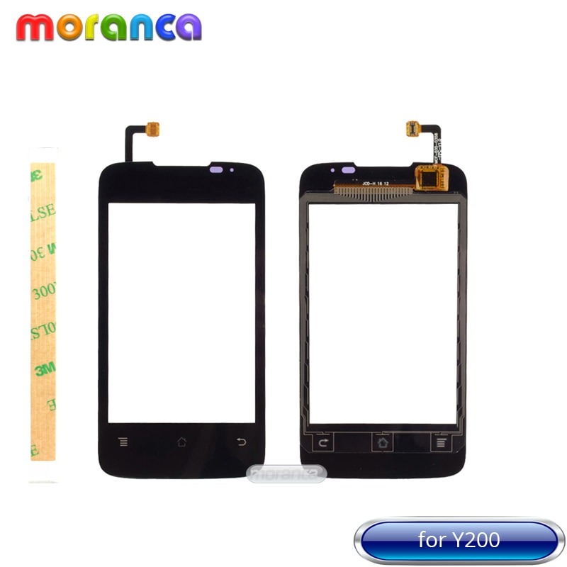 Touch Panel for Huawei Ascend Y200 U865 Touch Screen Digitizer Front Glass Sensor Lens Touchscreen Black Replacement + 3M Tape