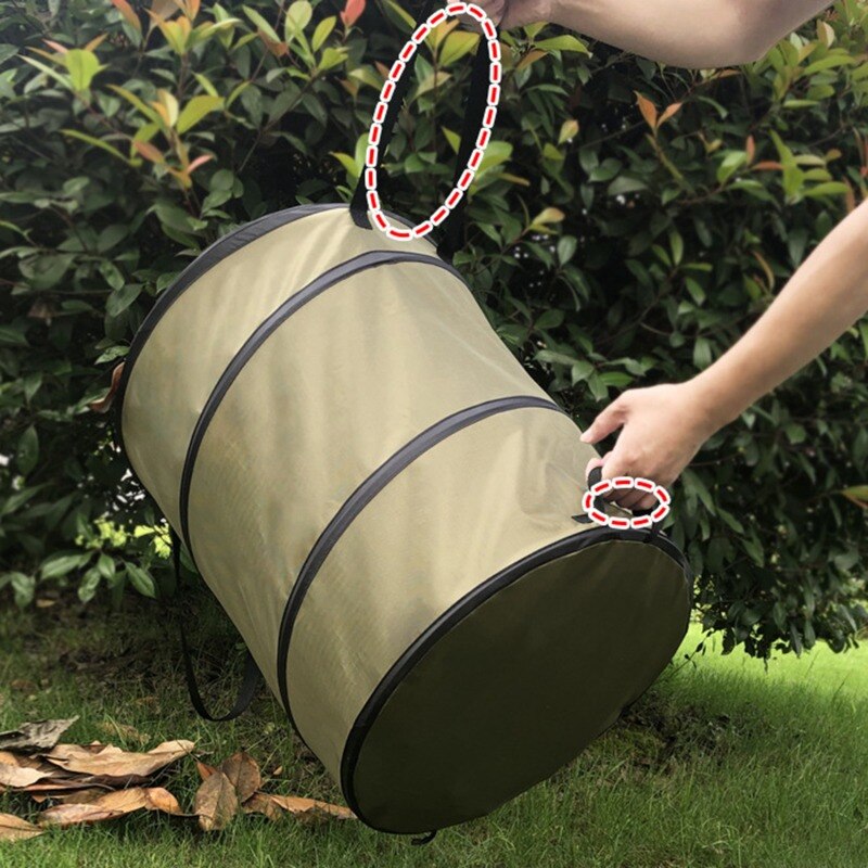 Collapsible Container Leaf Trash Can With Handles 10 Gallon Reusable Portable Waterproof Waste Home Outdoor Yard Gardening Bag