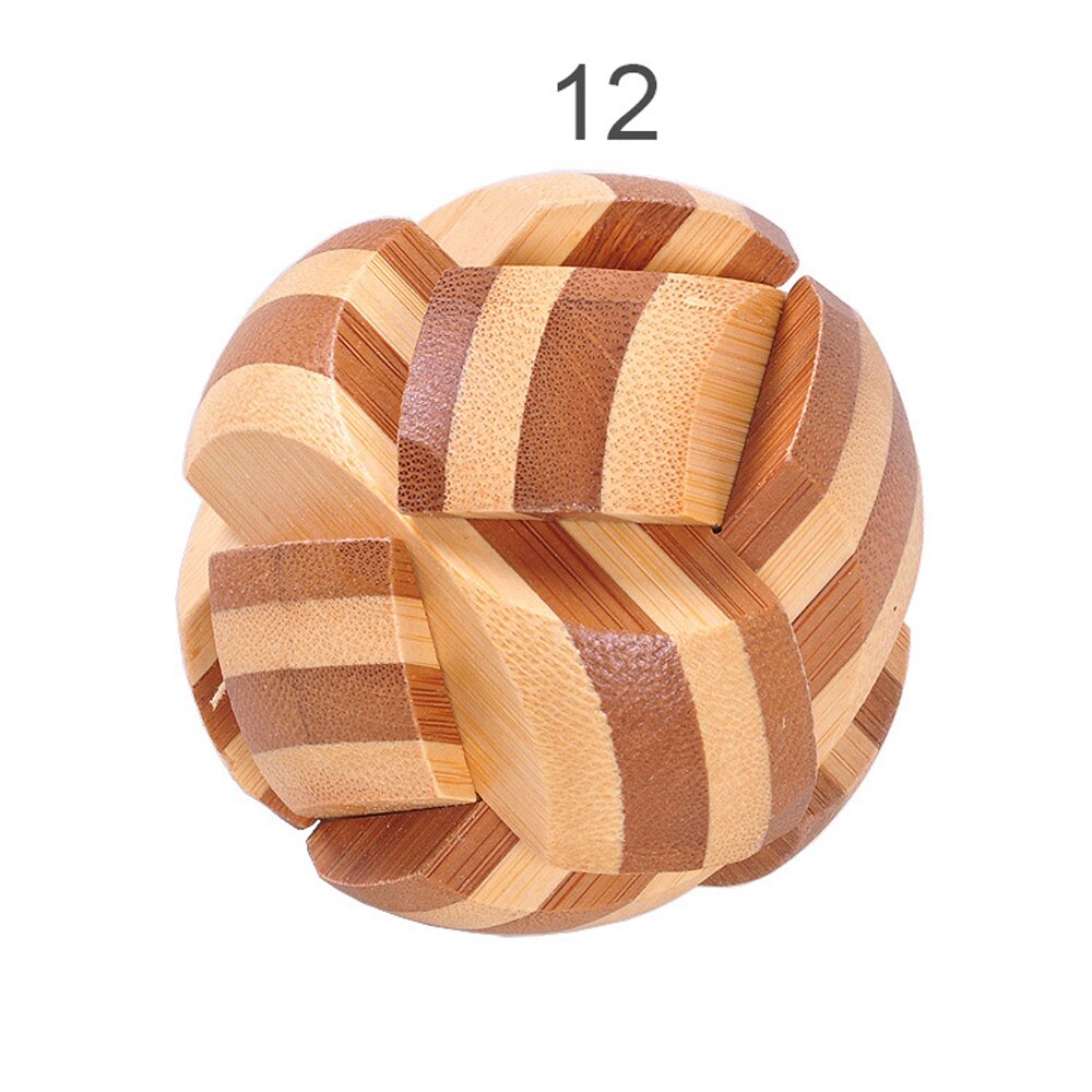 3D Wooden Interlocking Burr IQ Brain Teaser Kong Ming Lock Puzzles Game Toy Small Size For Adults Kids: 12