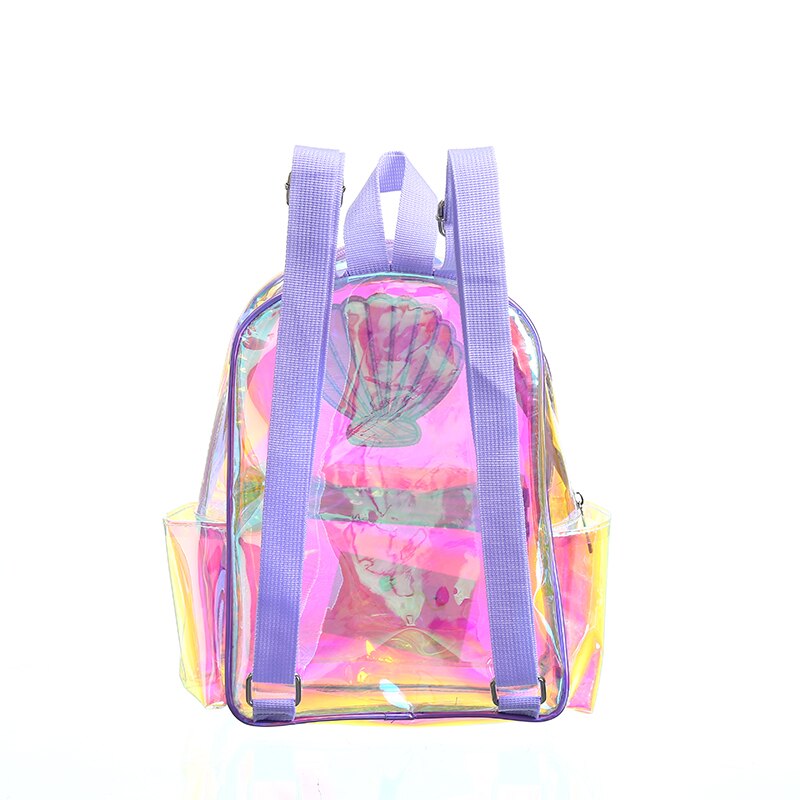 Mochila transparente para as mulheres verão moda mini mochila meninas sacos de escola para adolescente sereia cauda saco de praia