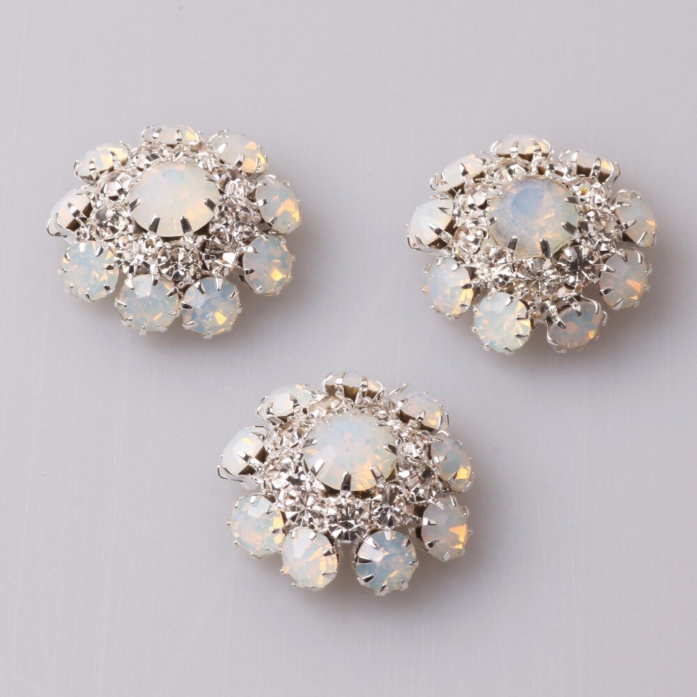 22mm 10 pcs charm Crystal blue Rhinestone Buttons Clothing Sewing Scrapbook Craft Decorative