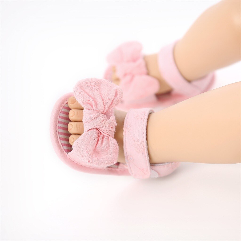 -né enfant bébé filles chaussures mignon enfant en bas âge première marche été sandales chaussures bébé nœud papillon couleur unie chaussures de marche