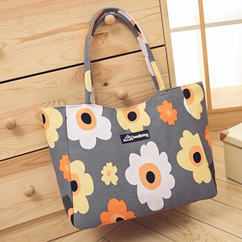 Mara Traum Damen Einzel Schulter Strand Taschen Wasserdichte Leinwand Zipper Faltbare Floral Gedruckt Stirp Einkaufstasche Tote Frauen: Style  7