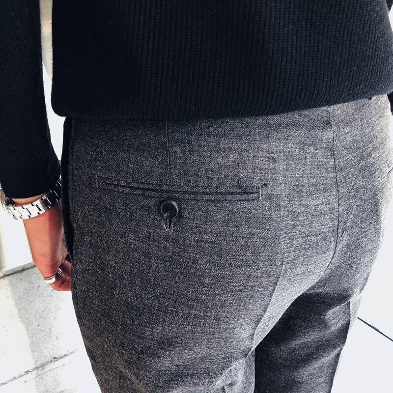Nrew formeel bruiloft heren effen kleur pak broek slim fit casual merk zakelijk blazer rechte jurk broek heren