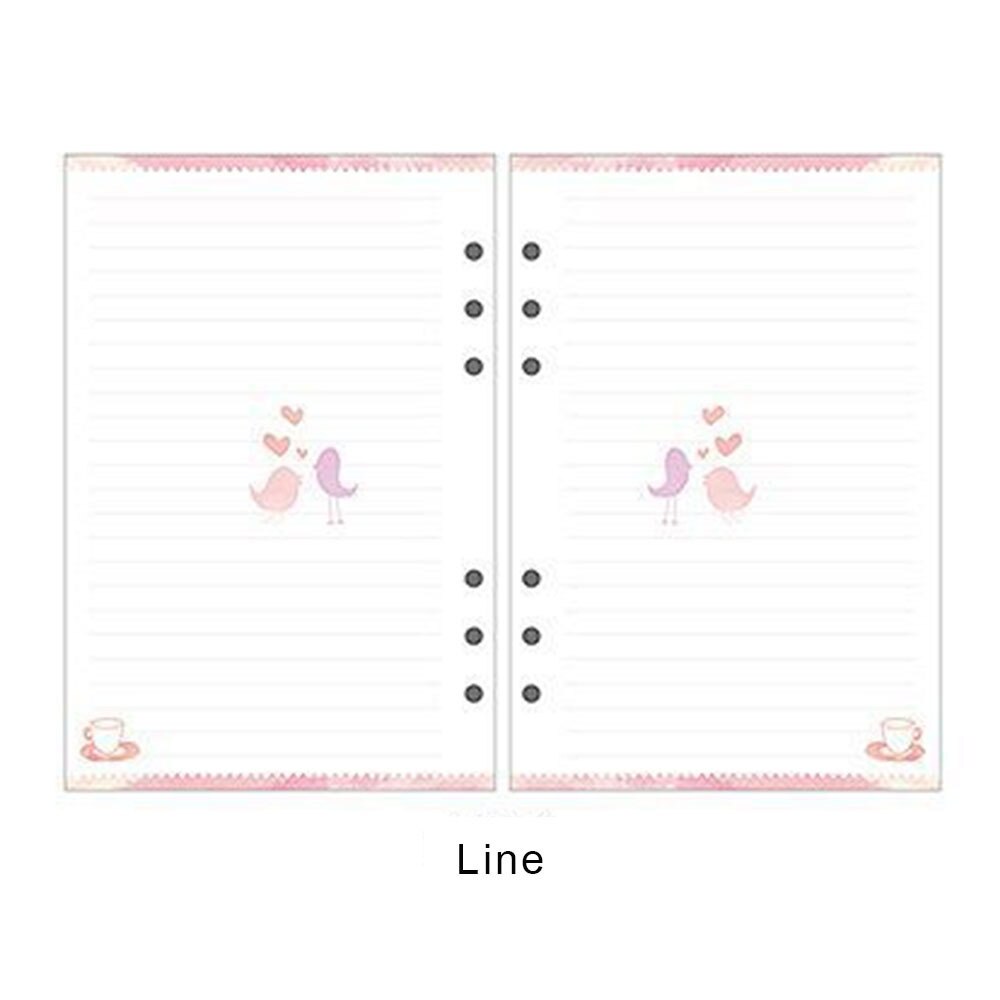 A5 personlige løsbladede notatbok-påfyllinger 6 hull ringer perm spiral dagbok planlegger indre innlegg månedlig ukentlig plan å gjøre liste: Linje / A5 størrelse 140 x 120mm