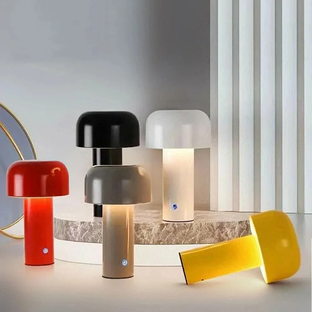 Italienische Pilz Tischlampe Tragbare Drahtlose berühren Wiederaufladbare Nachtlampe USB Schreibtischlampe Schreibtisch Dekoration Schlafzimmer Nachtlicht