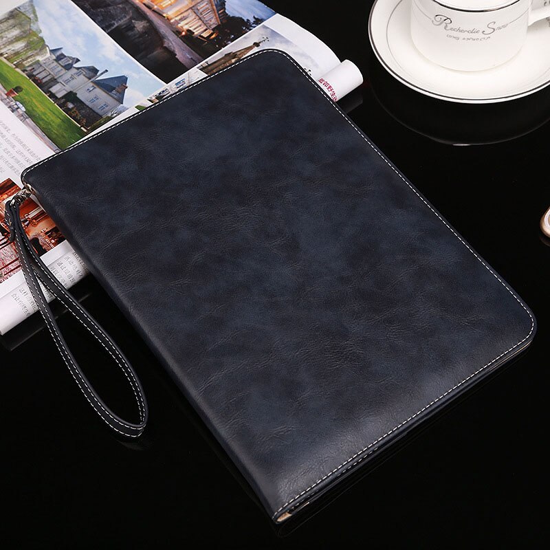 För ipad fodral läderfodral för ipad air 2 fodral flip stativ handhåll smart fodral för apple ipad air 1 för ipad 9.7: Marinblå